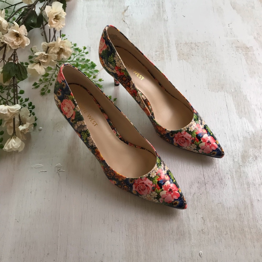 Nine West Margot Dark Pink Multicolor Floral - Picture 3 of 5